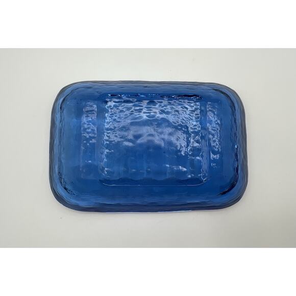 Fire and Light Recycled Glass Soap Dish Trinket Dish Cobalt Blue - Picture 6 of 11